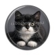 Cabochon Résine - chaton noir et blanc