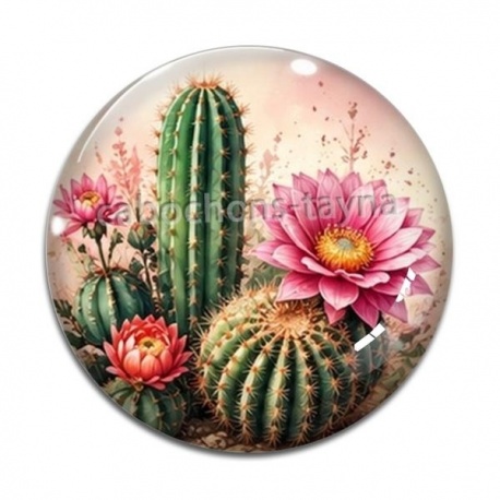 Cabochon Verre - cactus
