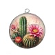 Pendentif Cabochon Argent - cactus