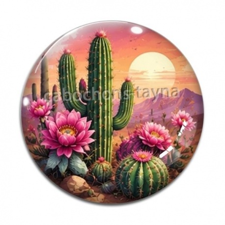 Cabochon Verre - cactus