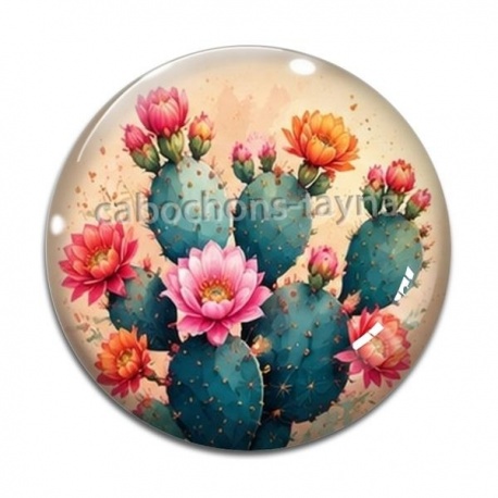 Cabochon Verre - cactus