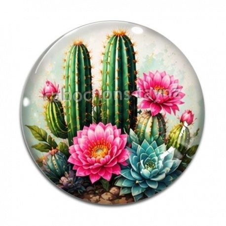 Cabochon Verre - cactus