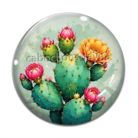 Cabochon Verre - cactus