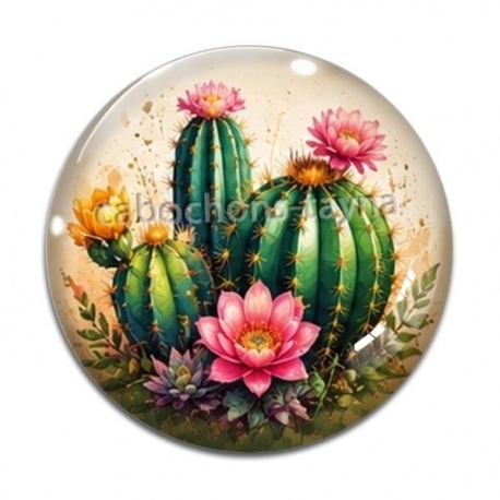 Cabochon Verre - cactus