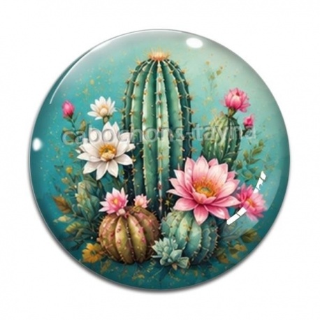 Cabochon Verre - cactus