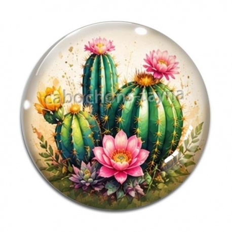 Cabochon Verre - cactus