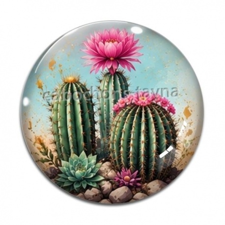 Cabochon Verre - cactus