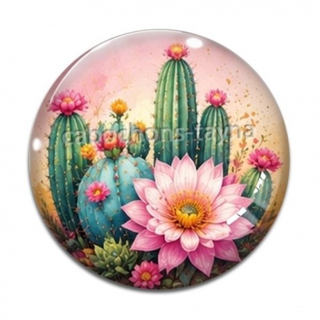 Cabochon Verre - cactus