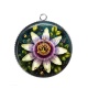 Pendentif Cabochon Argent - fleur 