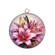 Pendentif Cabochon Argent - fleur lys