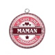 Pendentif Cabochon Argent - je suis une maman formidable