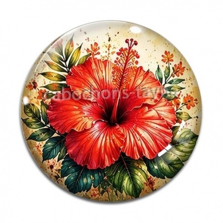 Cabochon Verre - fleur