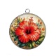 Pendentif Cabochon Argent - fleur