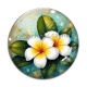 Cabochon Verre - fleur frangipanier