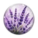 Cabochon Verre - fleur lavande