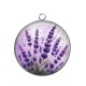 Pendentif Cabochon Argent - fleur lavande