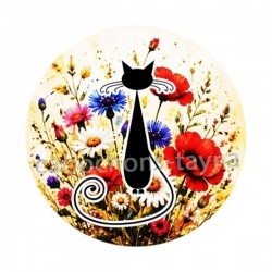 chat noir fleur