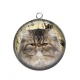 Pendentif Cabochon Argent - chat