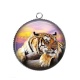 Pendentif Cabochon Argent - tigre