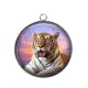 Pendentif Cabochon Argent - tigre