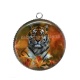 Pendentif Cabochon Argent - tigre