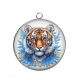 Pendentif Cabochon Argent - tigre