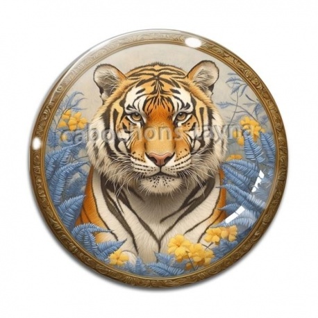 Cabochon Verre - tigre
