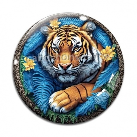 Cabochon Verre - tigre
