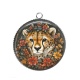 Pendentif Cabochon Argent - léopard