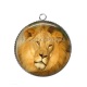 Pendentif Cabochon Argent - lion