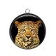 Pendentif Cabochon Argent - léopard