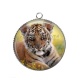Pendentif Cabochon Argent - tigre