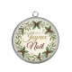 Pendentif Cabochon Argent - joyeux noël