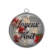 Pendentif Cabochon Argent - joyeux noël