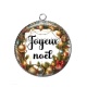 Pendentif Cabochon Argent - joyeux noël