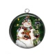 Pendentif Cabochon Argent - bonhomme de neige
