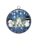 Pendentif Cabochon Argent - bonhomme de neige