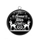 Pendentif Cabochon Argent - bonnes fêtes