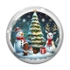 Cabochon Verre - bonhomme de neige