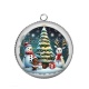 Pendentif Cabochon Argent - bonhomme de neige