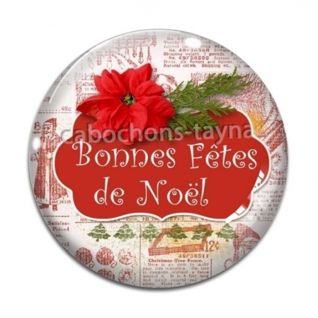 Cabochon Verre - nonne fête de noël