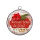 Pendentif Cabochon Argent - nonne fête de noël