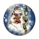 Cabochon Verre - bonhomme de neige