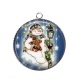 Pendentif Cabochon Argent - bonhomme de neige