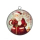 Pendentif Cabochon Argent - pére noël