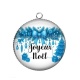 Pendentif Cabochon Argent - joyeux noël