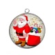 Pendentif Cabochon Argent - pére noël