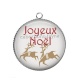 Pendentif Cabochon Argent - joyeux noël