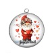 Pendentif Cabochon Argent - joyeux noël