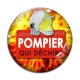 Cabochon Verre - pompier qui déchire
